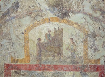 A decorated vault from the vestibule of the upper level of the catacombs by Unknown